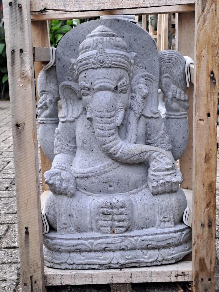 Ganesha lavasteen 64cm hoog, Ophalen, Steen, Www.ibizasfeer.nl, Nieuw