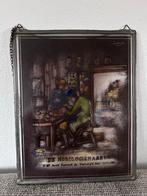 Oude glas in lood voorstelling horlogemaker horloge maker, Ophalen of Verzenden