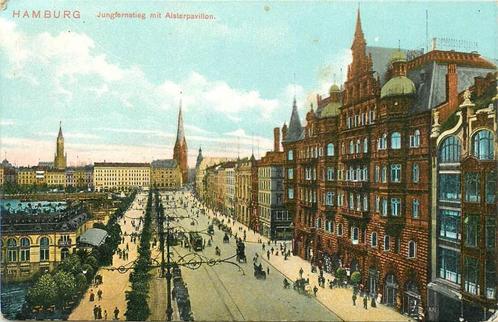 (381-119-007) Hamburg Jungfernstieg mit Aisterpavillon, Verzamelen, Ansichtkaarten | Buitenland, Duitsland, Verzenden