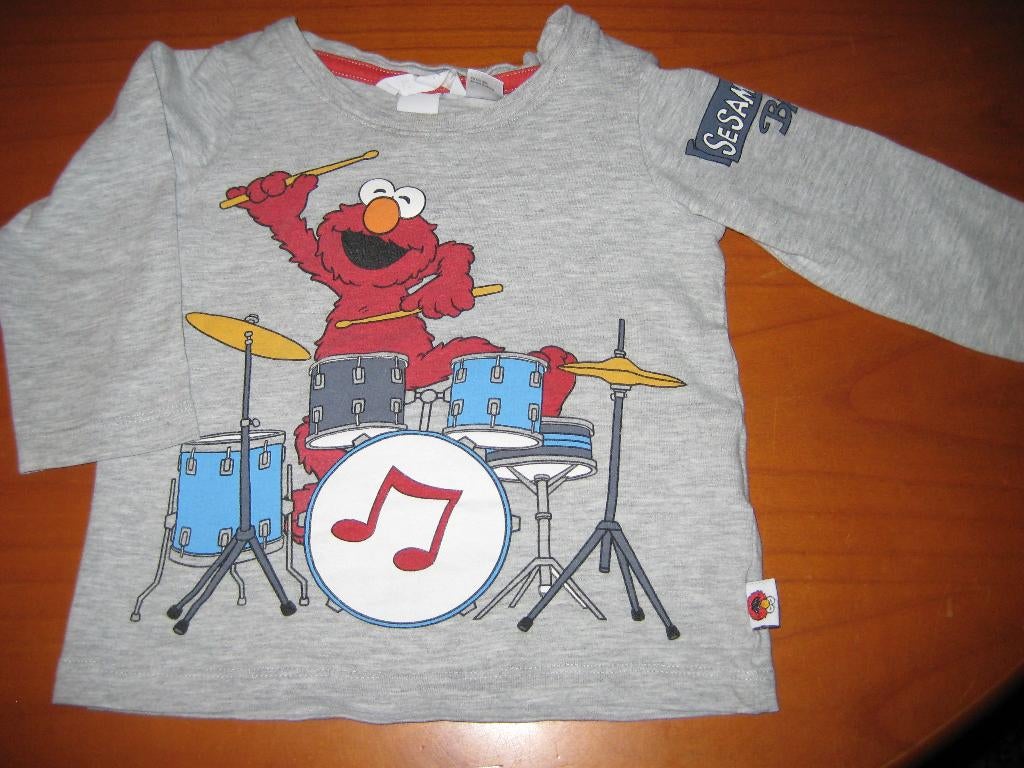 Shirt, Sesamstraat, 68, grijs, Ophalen of Verzenden, Zo goed als nieuw, Jongetje, Shirtje of Longsleeve