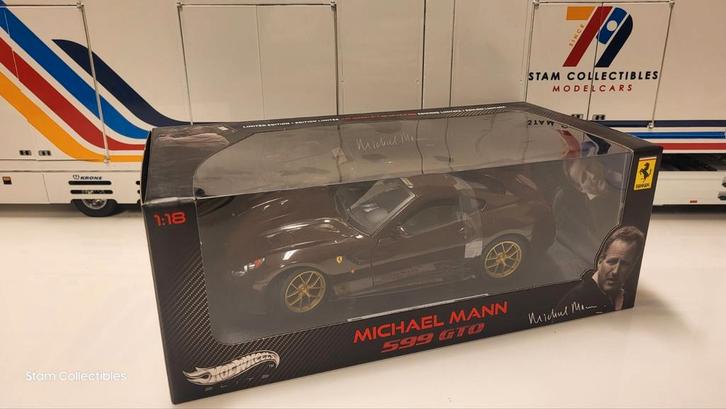 Hotwheels Elite Ferrari 599 GTO Michael Mann, Hobby en Vrije tijd, Modelauto's | 1:18, Zo goed als nieuw, Auto, Hot Wheels, Ophalen of Verzenden