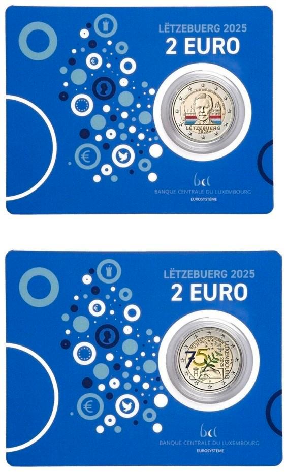 Luxemburg - herdenkingsmunten 2 - 2,5 - 5 en 25 euro, Postzegels en Munten, Munten | Europa | Euromunten, Setje, Overige waardes