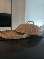 Cloche met rieten plateau -  * diameter 42 cm, Schaal, Rond, Ophalen of Verzenden, Zo goed als nieuw
