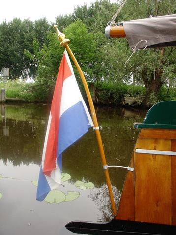 Vlaggenstokuithouder voor op roerblad in messing/rvs beschikbaar voor biedingen
