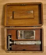 Originele antieke scheer set in houten kistje., Antiek en Kunst, Ophalen of Verzenden