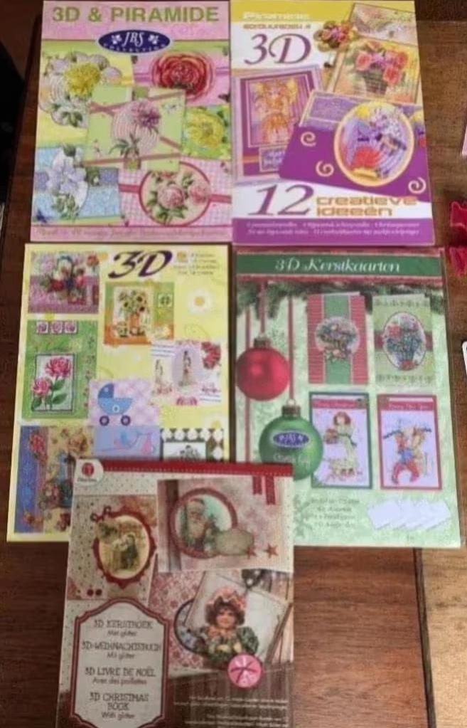 3D & piramide kerstkaarten; met glitter en met bloemen, Hobby en Vrije tijd, Kaarten | Zelf maken, Ophalen of Verzenden, Nieuw