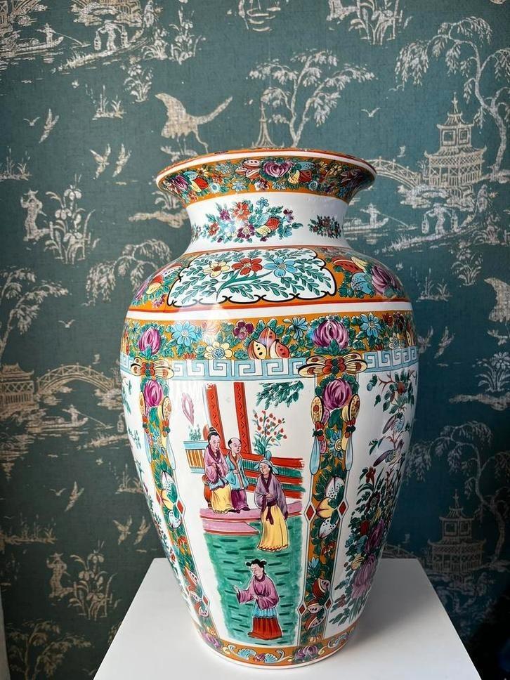 Chinese XL vloervaas, Huis en Inrichting, Woonaccessoires | Vazen, Zo goed als nieuw, Overige kleuren, Minder dan 50 cm, Aardewerk of Porselein