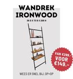 Wandrek Ironwood 36x73x200 uit showroom, Ophalen, Zo goed als nieuw, Minder dan 150 cm, 150 tot 200 cm