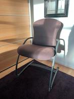 Strakke Metalen Stoel met Luxe Donkerpaarse Velvet Bekleding, Ophalen, Strak, Gebruikt, Metaal