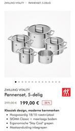 Zwilling Vitality pannenset voor inductie zgan, Ophalen, Inductieplaat, Pannenset, Zo goed als nieuw