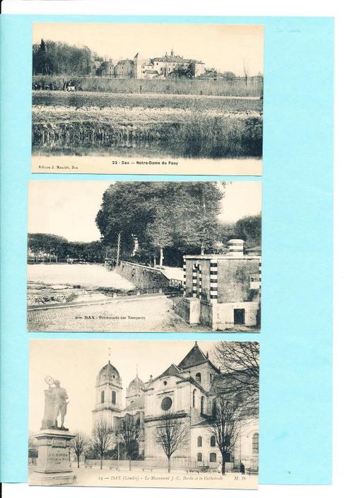 3 Ansichtkaarten Frankrijk Dax, Verzamelen, Ansichtkaarten | Buitenland, Ongelopen, Frankrijk, 1940 tot 1960, Verzenden