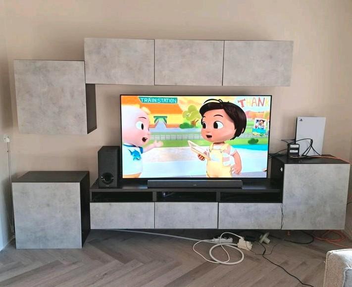 Zwevend TV Wandmeubel, Huis en Inrichting, Kasten | Televisiemeubels, Gebruikt, 150 tot 200 cm, 200 cm of meer, 25 tot 50 cm, Kunststof