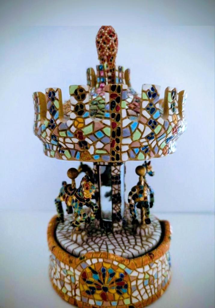 Vintage Muziek Carousel met Mozaïek, Antiek en Kunst, Kunst | Designobjecten, Ophalen