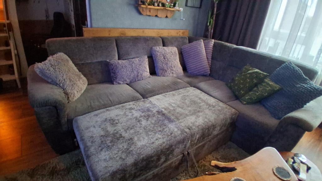 bankstel(hoek)slaapbank, Huis en Inrichting, Banken | Bankstellen, Ophalen, Hoekbank, 75 tot 100 cm, Zo goed als nieuw