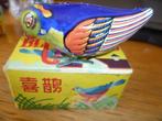 Blikken vogel opwindbaar met sleutel in doosje 80er jr China, Antiek en Kunst, Ophalen of Verzenden