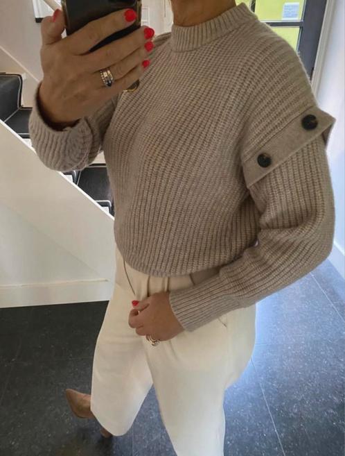 Co’Couture, super mooie en leuke sportieve trui, S/M, Kleding | Dames, Truien en Vesten, Zo goed als nieuw, Maat 36 (S), Beige