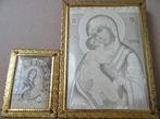 Antiek icoon Rusland 2x 1950 Maria de Moeder Gods 7x9 13x17, Ophalen of Verzenden, Gebruikt, Overige typen, Christendom | Katholiek