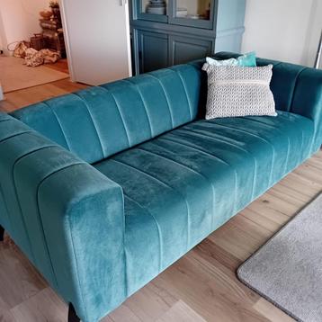 ️ Velvet Designbank van Trobedour – 2 meter –Turquoise Blauw beschikbaar voor biedingen