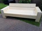 Steigerhouten bank nieuw met leuningen. 220 cm lang., Tuin en Terras, Tuinbanken, Nieuw, Hout, Ophalen