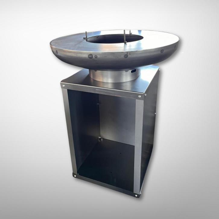 Plancha BBQ Blokland Zwart en Cortenstaal Vuurschaal, Tuin en Terras, Vuurschalen, Nieuw, Ophalen of Verzenden