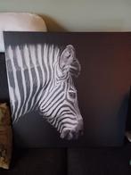 Canvas doek "zebra", Huis en Inrichting, Woonaccessoires | Schilderijen, Tekeningen en Foto's, Schilderij, Zo goed als nieuw, 50 tot 75 cm