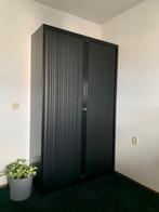 Roldeurkast, zwart, 2 deuren, 198x120x43 cm, zgan, Met slot, 25 tot 50 cm, Metaal, 100 tot 150 cm