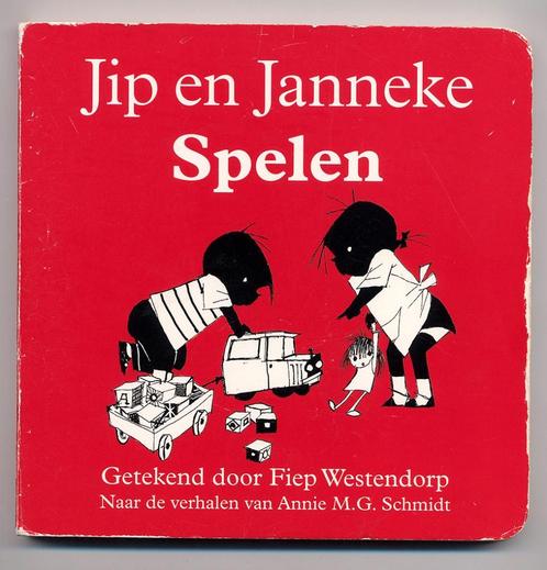 Jip en Janneke SPELEN - AMG Schmidt - Westendorp kartonboek, Boeken, Kinderboeken | Baby's en Peuters, Zo goed als nieuw, 2 tot 3 jaar