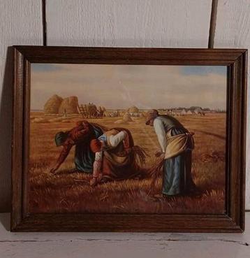 vintage lijstje met vintage prent werken op.de akker beschikbaar voor biedingen