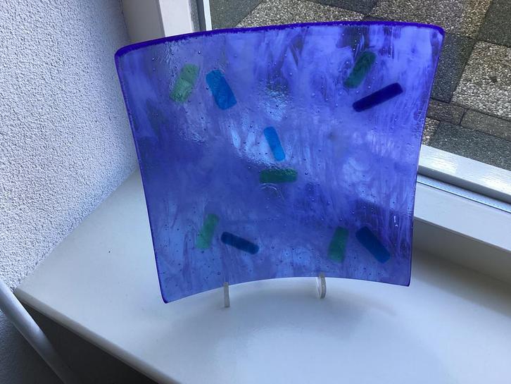 Fusing glazen handwerk schaal,fruit,presenteer,design,kunst., Antiek en Kunst, Antiek | Glas en Kristal, Ophalen of Verzenden