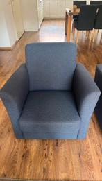 2 Donkerblauwe Fauteuils in Goede Staat, Huis en Inrichting, Fauteuils, Ophalen, Zo goed als nieuw, Stof, 75 tot 100 cm