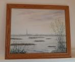 Ingelijste aquarel landschap Schiermonnikoog Westerplas, Antiek en Kunst, Ophalen of Verzenden