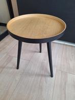 Leuke ronde bijzettafel zwart hout, Huis en Inrichting, Tafels | Bijzettafels, Ophalen, Minder dan 45 cm, Minder dan 55 cm, Rond