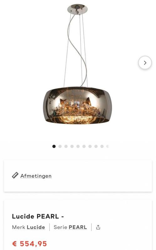 Lucide Pearl hanglamp 50 cm, Huis en Inrichting, Lampen | Hanglampen, Gebruikt, Minder dan 50 cm, Glas, Ophalen of Verzenden