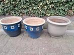 3 buiten bloempotten, Ophalen, Rond, Zo goed als nieuw, Aardewerk
