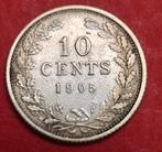 10 cent 1905. Zfr., Postzegels en Munten, Munten | Nederland, Zilver, Ophalen of Verzenden, 10 cent, Koningin Wilhelmina
