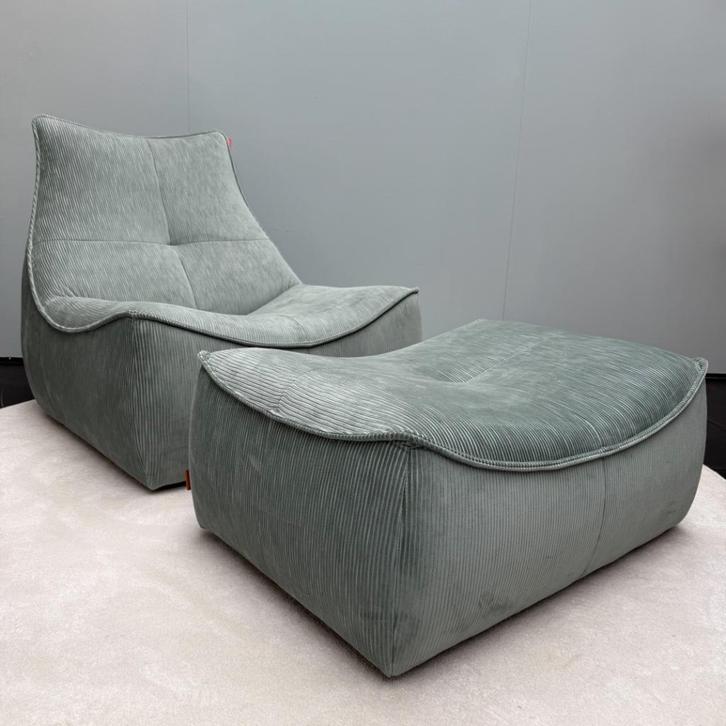 Montis Florence fauteuil met poef, Huis en Inrichting, Fauteuils, Nieuw, Stof, 75 tot 100 cm, 75 tot 100 cm, Ophalen