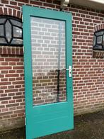 Hardhouten achterdeur 82,5x201cm., Ophalen, 80 tot 100 cm, 200 tot 215 cm, Glas