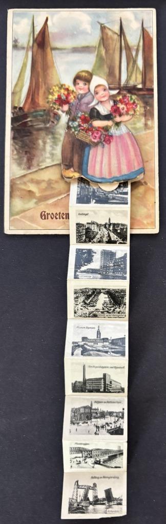 Rotterdam, Leporello, Klepjeskaart met 10 afb., gelopen 1941, Verzamelen, Ansichtkaarten | Nederland, Gelopen, Zuid-Holland, 1940 tot 1960