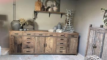 Railway truckwood houten kast dressoir tvmeubel landelijk