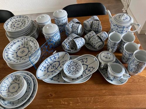 Blauw Saksisch servies Jager, Antiek en Kunst, Antiek | Servies compleet, Ophalen