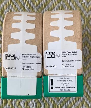 Leitz Icon cartridges 12 mm breed - 2 stuks - rood en wit   beschikbaar voor biedingen