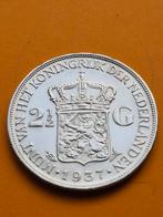 2 1/2 Gulden 1937 - Wilhelmina - Zilver schitterend, Zilver, Ophalen of Verzenden, Koningin Wilhelmina, Losse munt