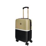 Enrico Benetti - Handbagage (Zwart-Camel) | 55x35x20cm, Sieraden, Tassen en Uiterlijk, Koffers, Enrico-Benetti, 50 tot 60 cm, Hard kunststof