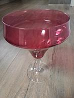 Vintage 30 cm hoog! Glazen vaas/bokaal op voet, 2 kleuren gl, Overige kleuren, Ophalen of Verzenden, Minder dan 50 cm, Glas