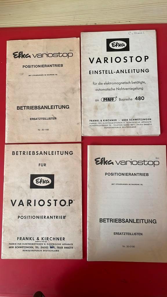 Efka Variostop Handleidingen, Antiek en Kunst, Antiek | Naaimachines, Ophalen