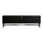 BePureHome Bequest tv meubel 160 cm grenenhout antiek zwart, 150 tot 200 cm, Minder dan 100 cm, 25 tot 50 cm, Zo goed als nieuw