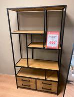 Wandkast / vakken kasr - eiken / zwart metaal, Ophalen, Zo goed als nieuw, Minder dan 150 cm, Minder dan 100 cm