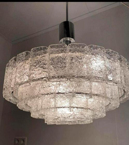 Vintage Design Doria lamp, Huis en Inrichting, Lampen | Hanglampen, Zo goed als nieuw, 75 cm of meer, Glas, Metaal, Ophalen of Verzenden