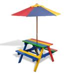 Picknicktafel picknickset hout voor kinderen GRATIS BEZORGD!, Kinderpicknicktafel, Verzenden, Nieuw, Rechthoekig
