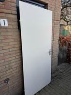 Witte opdekdeur - met scharnier en sluitwerk, Ophalen, Gebruikt, 80 tot 100 cm, Binnendeur